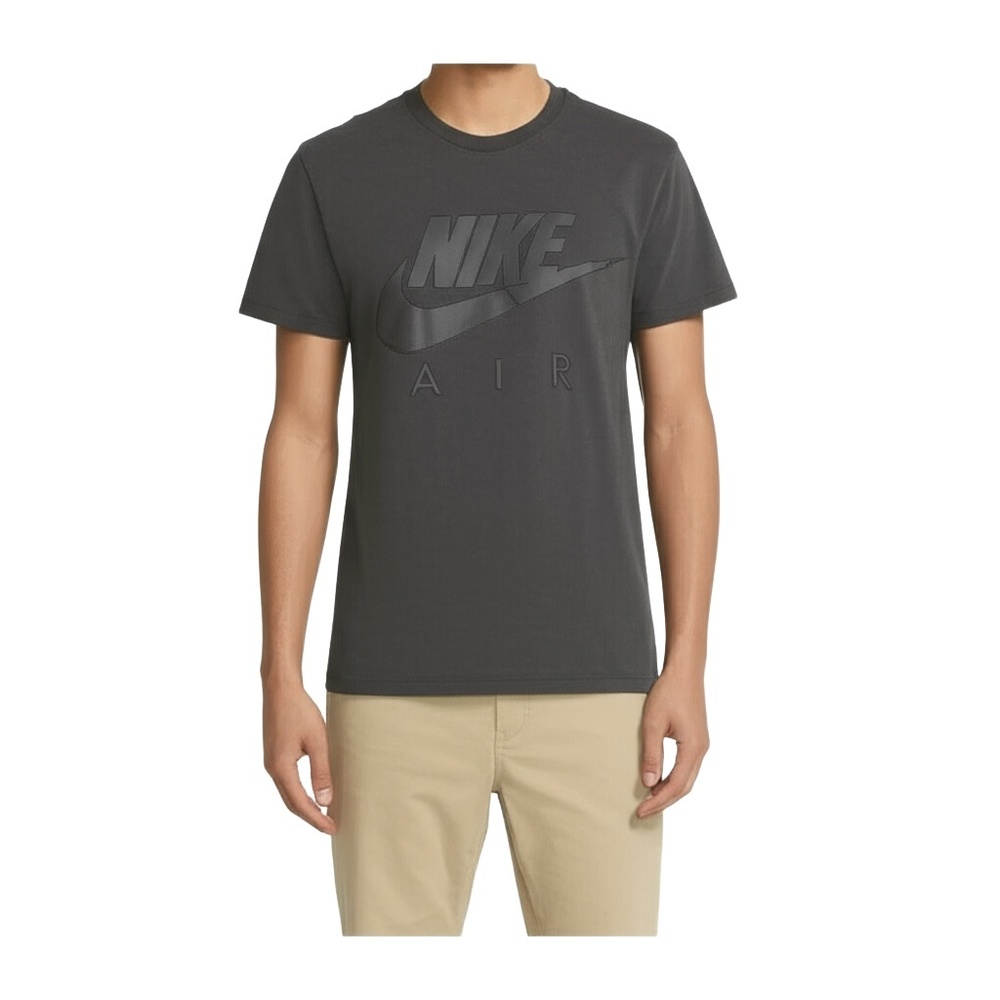 NIKE T-Shirt Mens Small Dark Grey Athletic Casual Raised Air Logo‎ Sportswear